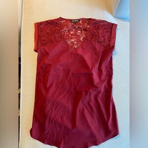 Express Burgundy Lace Women's Blouse